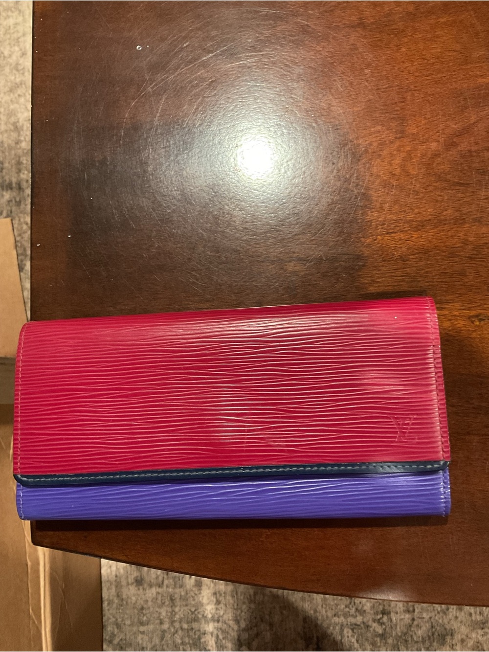 Louis Vuitton Pink and Purple Epi Leather Continental Wallet